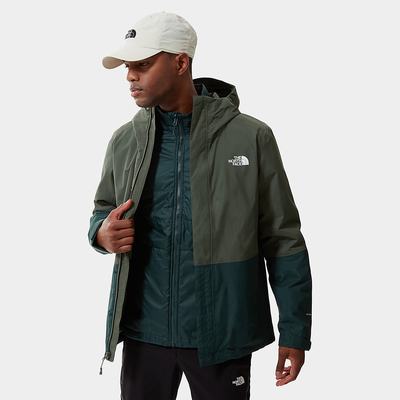 Men's The North Face New Synthetic Triclimate Waterproof Jackets Olive | US-49527