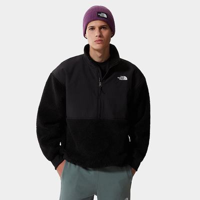 Men's The North Face PLATTE SHERPA ¼ ZIP FLEECE Sweatshirt Black | US-09436