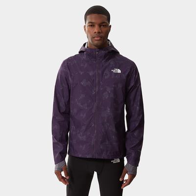 Men's The North Face Printed First Dawn Waterproof Jackets Dark Purple | US-31629