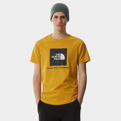 Men's The North Face Raglan Redbox T Shirts Yellow | US-40972