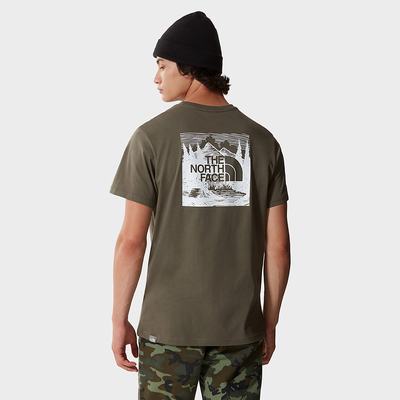 Men's The North Face Redbox Celebration T Shirts Green / White | US-18349