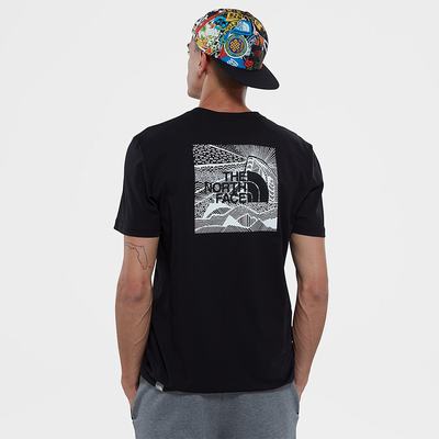 Men's The North Face Redbox Celebration T Shirts Black | US-69521