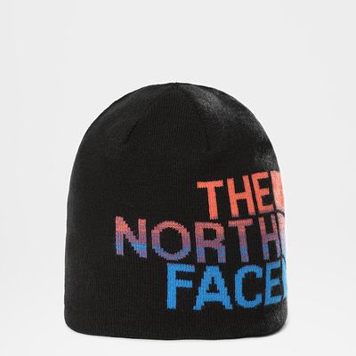 Men's The North Face Reversible TNF Banner Beanies Black Blue | US-57130