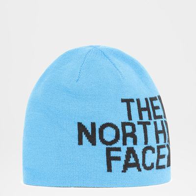 Men's The North Face Reversible TNF Banner Beanies Blue / Black | US-65139