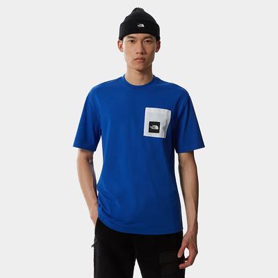 Men's The North Face SEARCH & RESCUE POCKET T Shirts Blue | US-19528