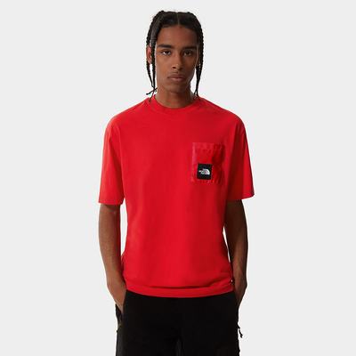 Men's The North Face SEARCH & RESCUE POCKET T Shirts Red | US-57193