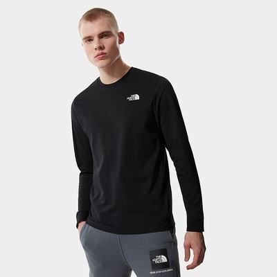 Men's The North Face Simple Dome Long-Sleeve T Shirts Black | US-39840