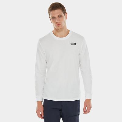 Men's The North Face Simple Dome Long-Sleeve T Shirts White | US-68071