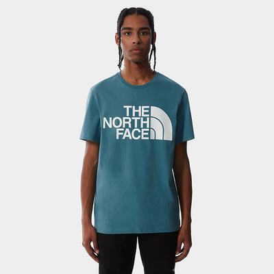 Men's The North Face Standard T Shirts Blue | US-70895