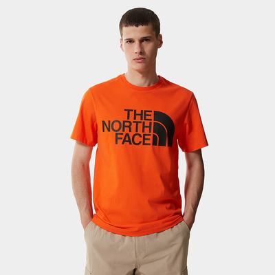 Men's The North Face Standard T Shirts Red Orange | US-49325