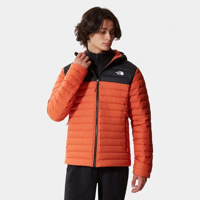 Men's The North Face Stretch Hooded Down Jackets Black | US-16950