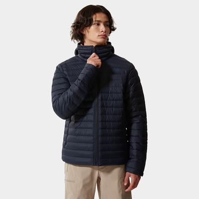 Men's The North Face Stretch Hooded Down Jackets Navy | US-41307