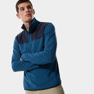 Men's The North Face TKA Glacier Snap-Neck Fleeces Blue Navy | US-53862