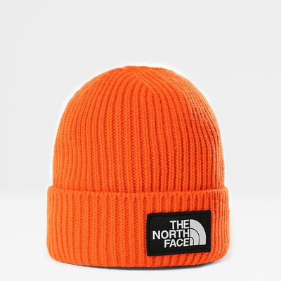 Men's The North Face TNF Logo Box Cuffed Beanies Red Orange | US-15389