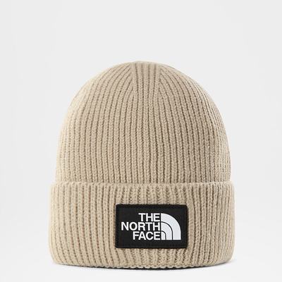 Men's The North Face TNF Logo Box Cuffed Beanies Light Brown | US-23601