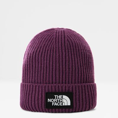 Men's The North Face TNF Logo Box Cuffed Beanies Purple | US-51640