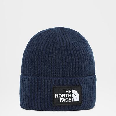 Men's The North Face TNF Logo Box Cuffed Beanies Navy | US-78142