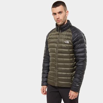 Men's The North Face Trevail Packable Down Jackets Green Black | US-26980