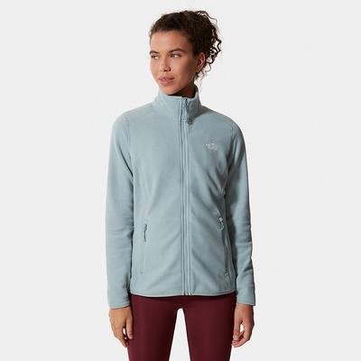 Women's The North Face 100 Glacier Full-Zip Fleece Sweatshirt Silver Blue | US-56219