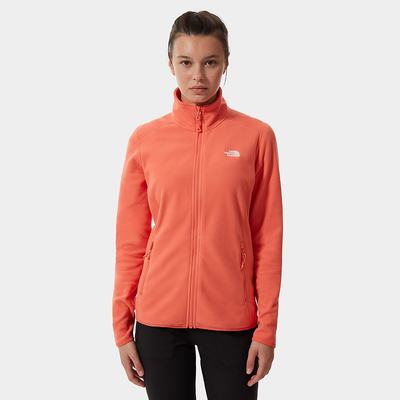 Women's The North Face 100 Glacier Full-Zip Fleece Sweatshirt Orange | US-74016