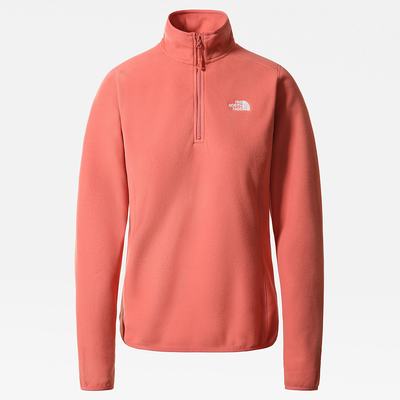 Women's The North Face 100 Glacier Quarter-Zip Fleeces Rose | US-63251