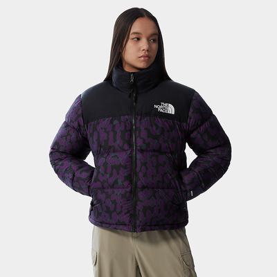 Women's The North Face 1996 PRINTED RETRO NUPTSE Down Jackets Purple Leopard | US-01973