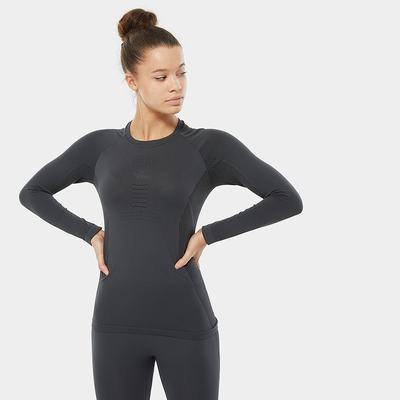 Women's The North Face Active Long Sleeve T Shirts Grey Black | US-41057