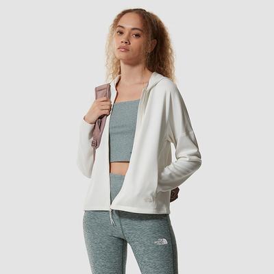 Women's The North Face Active Trail Basin Zip-Up Fleeces White | US-06825