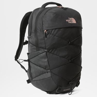 Women's The North Face BOREALIS Backpacks Black / Coral Metal | US-15890