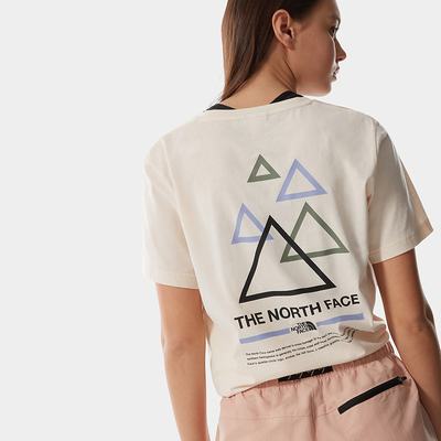 Women's The North Face Boyfriend Triangle T Shirts White Green Lavender | US-14597