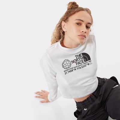 Women's The North Face COORDINATES LONG-SLEEVE T Shirts White | US-05238