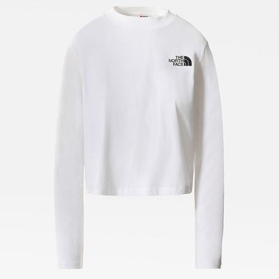 Women's The North Face CROPPED LONG-SLEEVE T Shirts White | US-80964