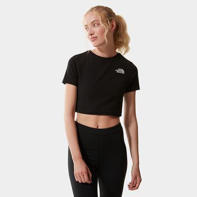 Women's The North Face CROP T Shirts Black | US-71368