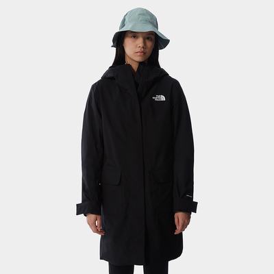 Women's The North Face City Breeze Rain Parka II Waterproof Jackets Black | US-06397