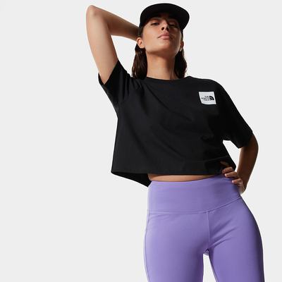 Women's The North Face Cropped Fine T Shirts Black | US-78163