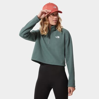 Women's The North Face Cropped Glacier Fleeces Green | US-74928