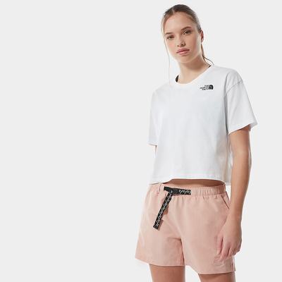 Women's The North Face Cropped Simple Dome T Shirts White | US-23940