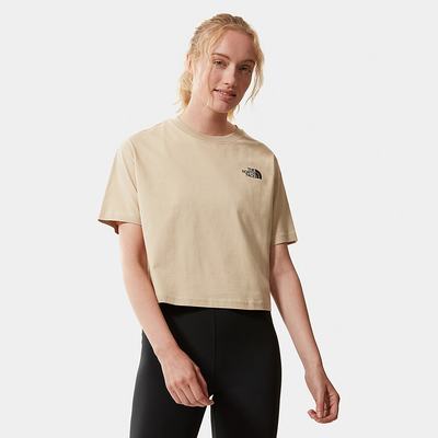 Women's The North Face Cropped Simple Dome T Shirts Light Brown | US-71645