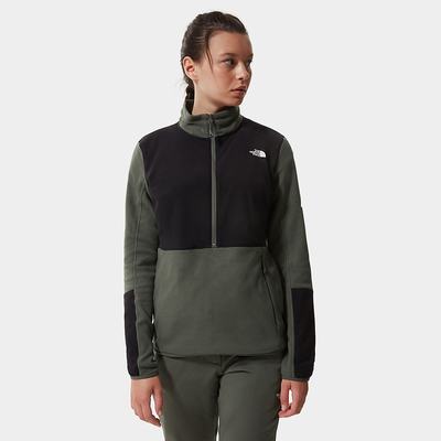 Women's The North Face Diablo Midlayer Quarter-Zip Fleece Sweatshirt Black | US-85174