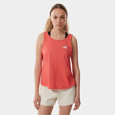 Women's The North Face Distorted Logo Tank Top Brown Coral | US-07436