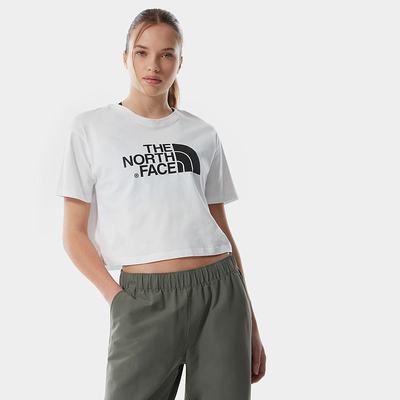 Women's The North Face EASY CROPPED T Shirts White | US-08253