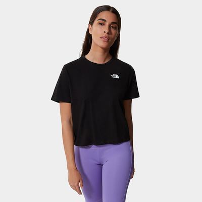 Women's The North Face FOUNDATION CROPPED T Shirts Black | US-67294