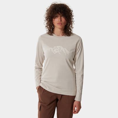 Women's The North Face GRAPHIC LONG-SLEEVE T Shirts Silver Grey | US-40895