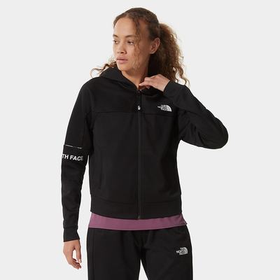 Women's The North Face MOUNTAIN ATHLETICS ZIP-UP Hoodie Black | US-12940