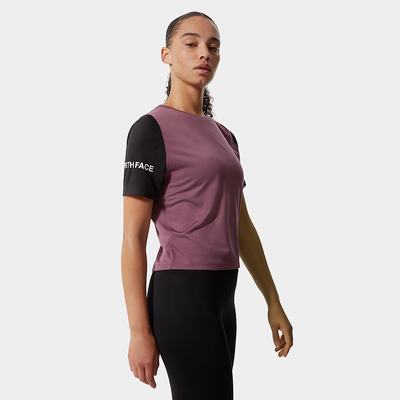 Women's The North Face MOUNTAIN ATHLETICS T Shirts Purple Black | US-85134