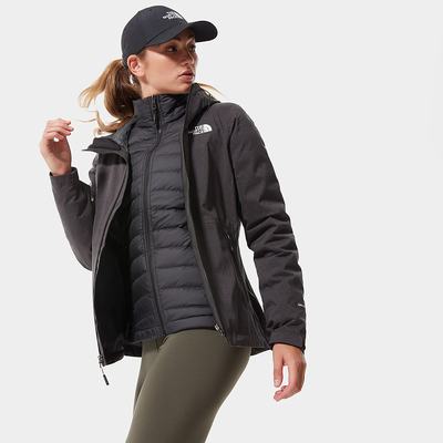 Women's The North Face Mountain Down Triclimate® Waterproof Jackets Black White | US-24789