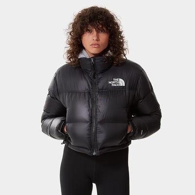 Women's The North Face Nuptse Short Down Jackets Black | US-29570