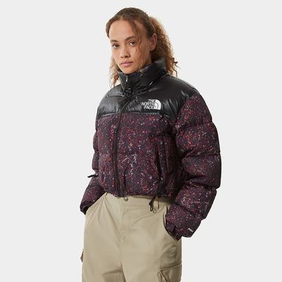 Women's The North Face Nuptse Short Down Jackets Purple | US-54397