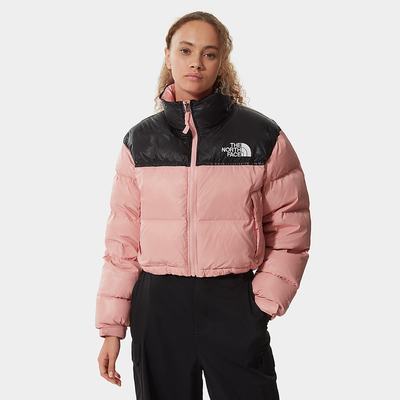 Women's The North Face Nuptse Short Down Jackets Rose Brown | US-82376