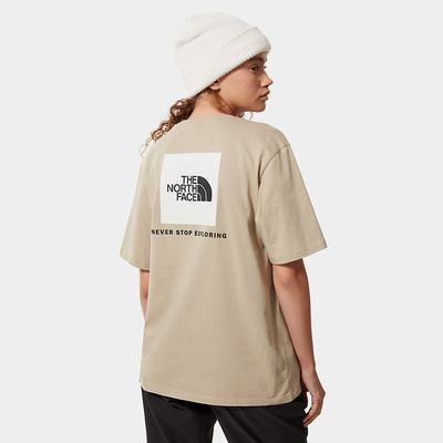 Women's The North Face Relaxed Redbox T Shirts White | US-85642